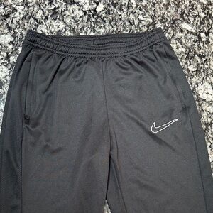 Nike Kids Black Athletic Joggers with White Swoosh